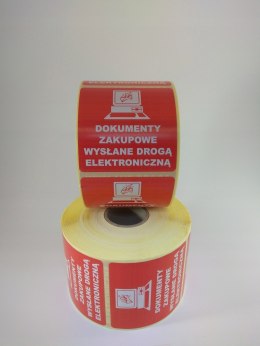 DOKUMENTY ZAKUPOWE WYSŁANE ELETRONICZNIE etykieta samoprzylepna naklejka 1000szt.