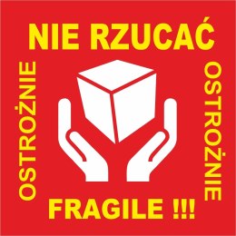 FRAGILE OSTROŻNIE SZKŁO NIE RZUCAĆ etykieta samoprzylepna naklejka 1000szt.