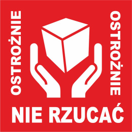 OSTROŻNIE NIE RZUCAĆ etykieta samoprzylepna naklejka 1000szt.