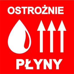 OSTROŻNIE PŁYNY UWAGA etykieta samoprzylepna naklejka 1000szt.