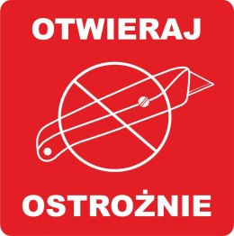 OTWIERAJ OSTROŻNIE etykieta samoprzylepna naklejka 1000szt.